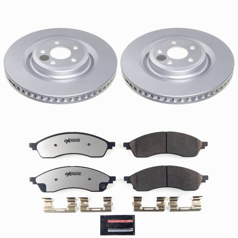 Power Stop 21-24 Ford Edge Front Z36 Coated Truck & Tow Brake Kit