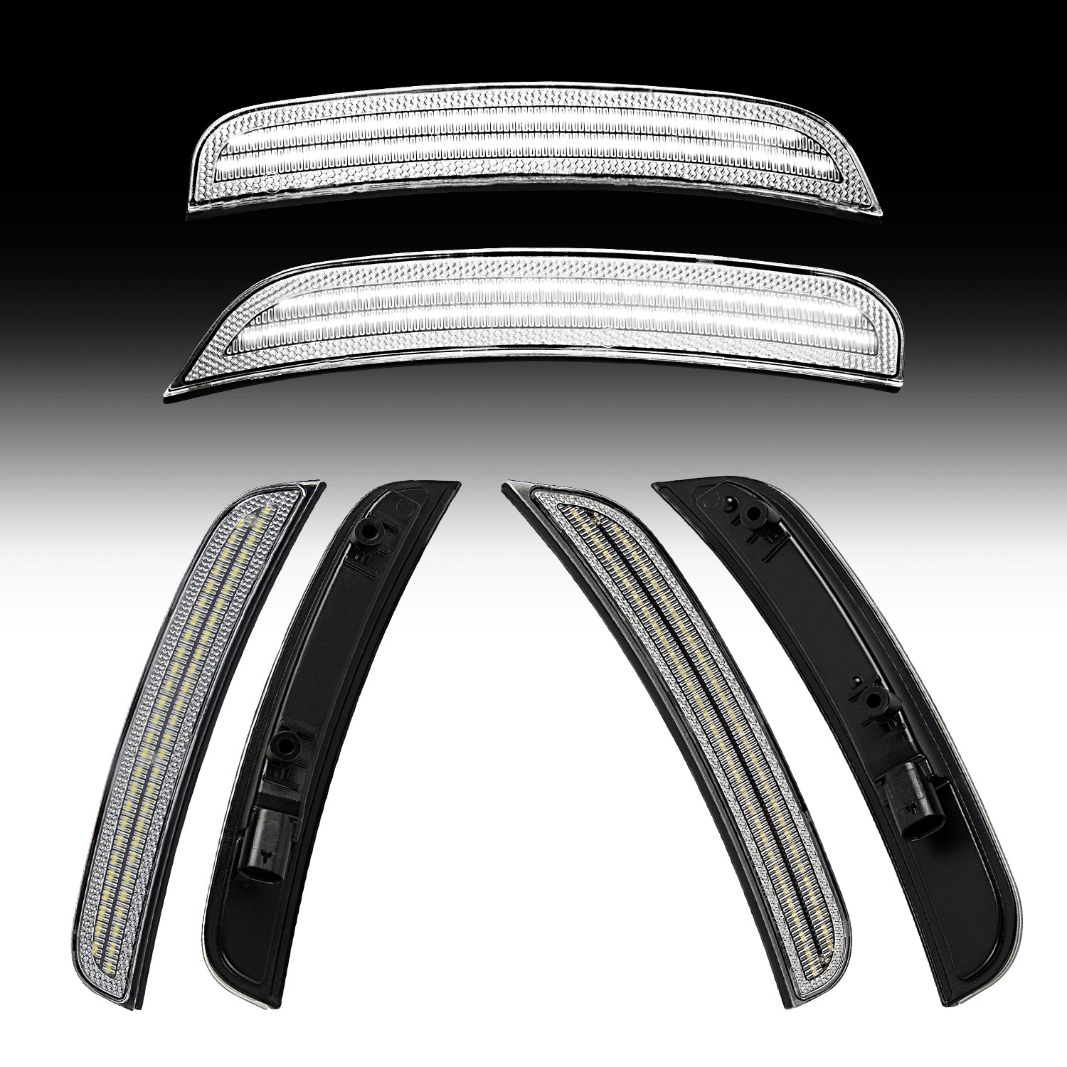 2015–2024 Dodge Charger clear white LED side markers installed on vehicle side profile Auto Addict USA