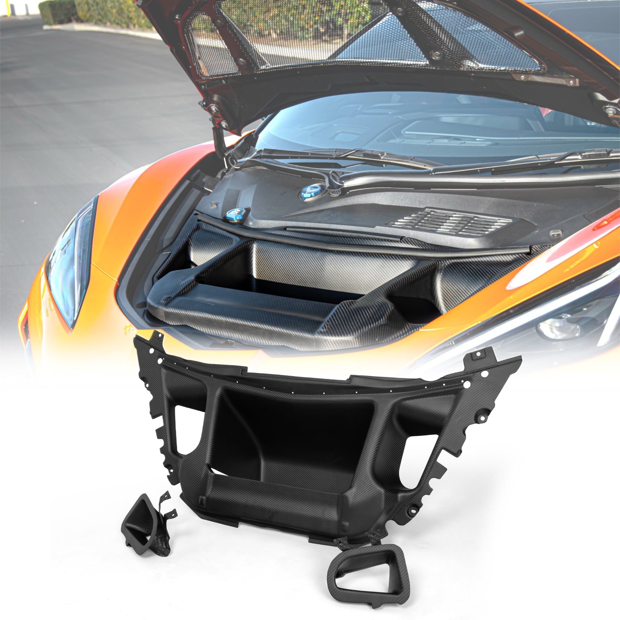 2025-2026 Corvette C8 ZR1 ZR1X ZTK Dry Carbon Fiber Functional Air Extractor 3PCS Kit