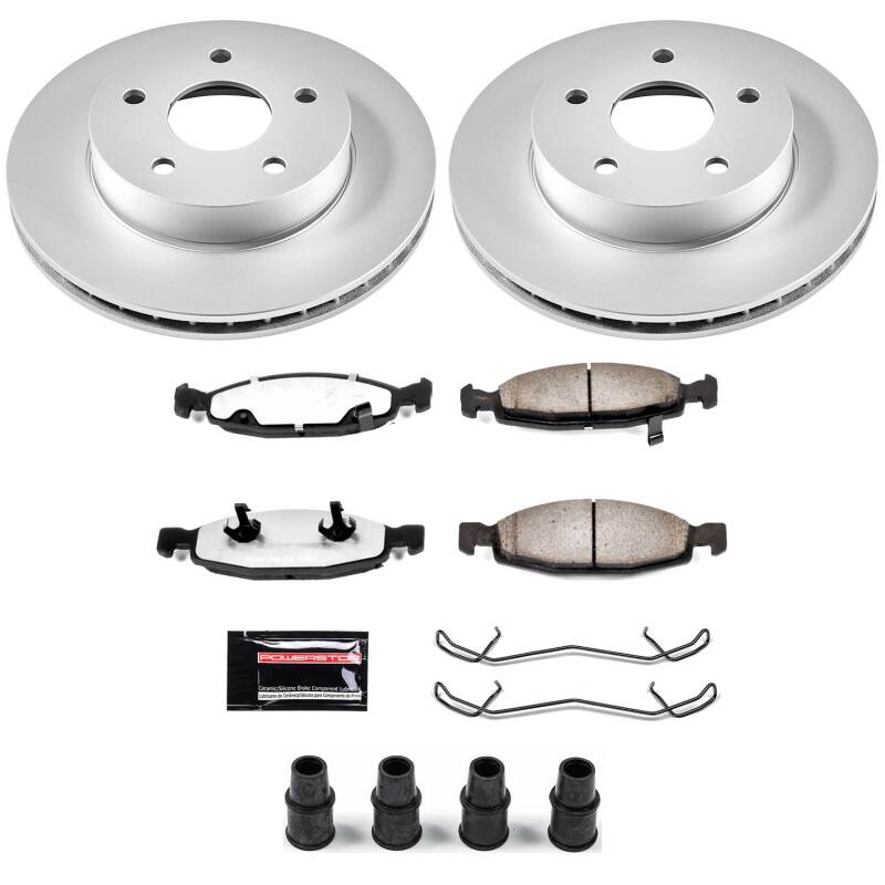 Power Stop 99-02 Jeep Grand Cherokee Front Z36 Coated Truck & Tow Brake Kit