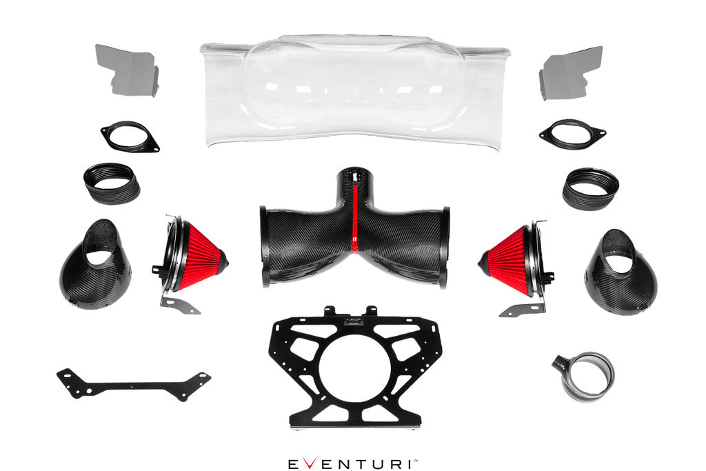 Sistema de admisión de fibra de carbono negra Eventuri para Corvette C8 2020-2024