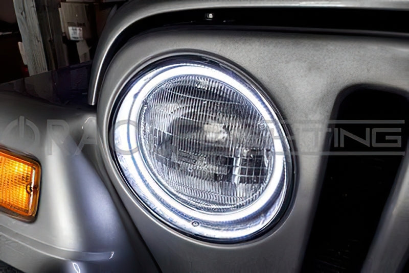 Oracle 7" Round Surface Mount LED Headlight Halo Kit - Blue