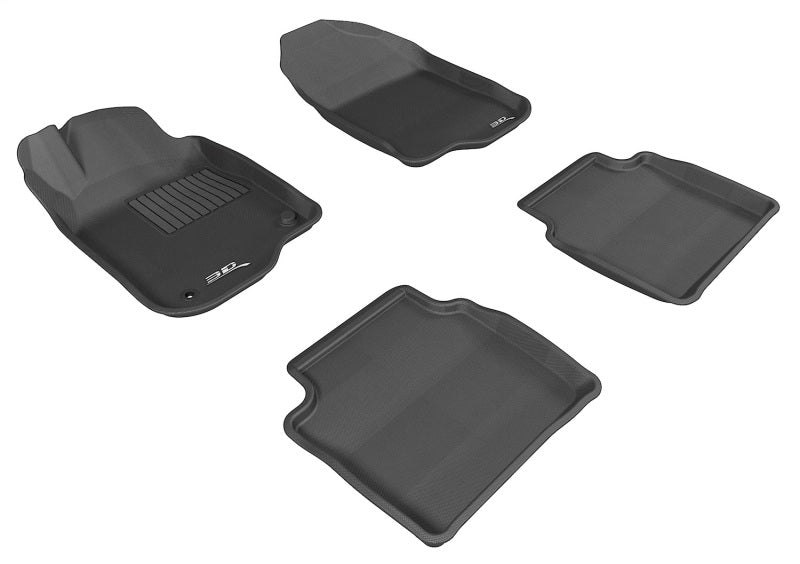 3D MAXpider 2008-2012 Chevrolet Malibu Kagu 1st & 2nd Row Floormats - Black