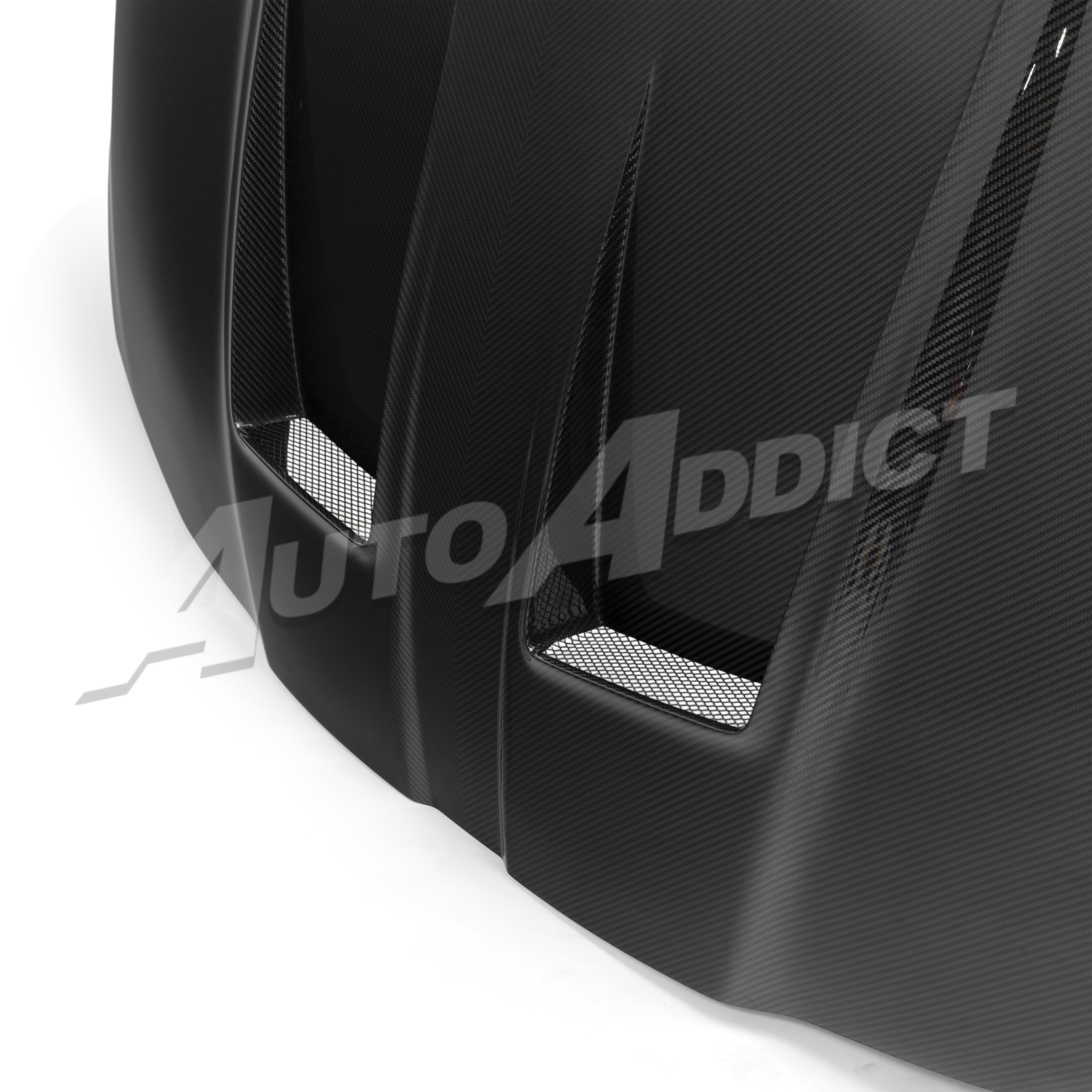 2021-2026 BMW G82 G83 M4 Dry Gloss Double Sided Carbon Fiber Front Hood Functional Vents