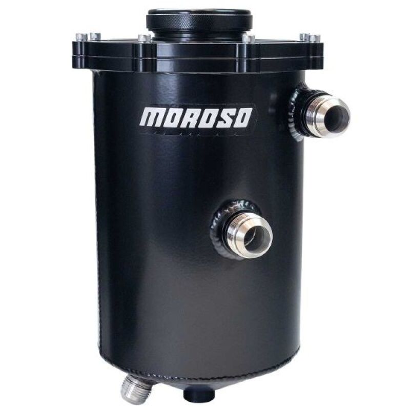 Moroso 2 Piece 13in Tall 7in Dia 5.5 Quart Dry Sump Tank - Black