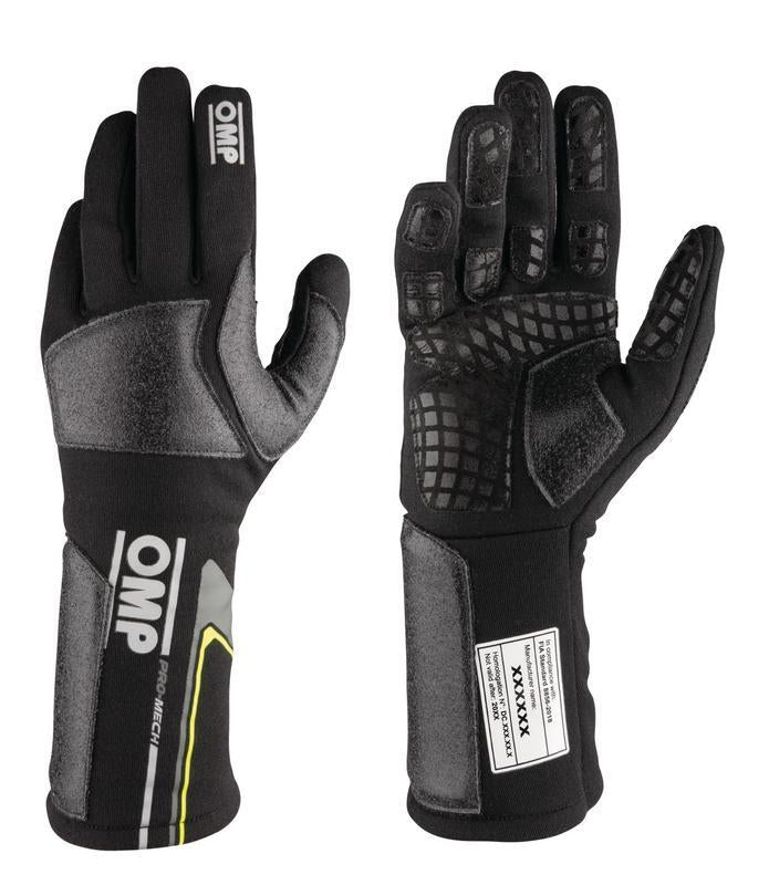 OMP Pro Mech-S Gloves Fia 8856-2018 Fluo Yellow Sz Xl