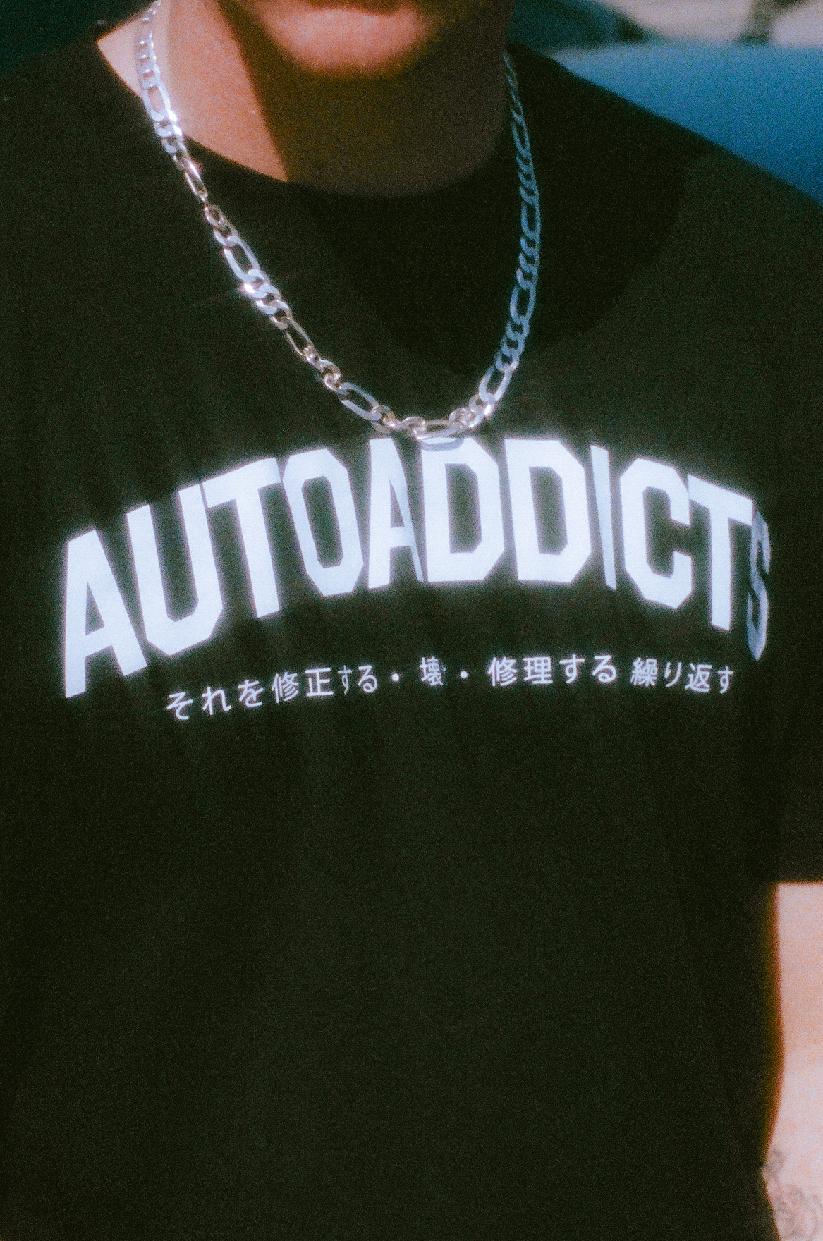 Autoaddicts in Japanese Letters Life Style T-Shirt