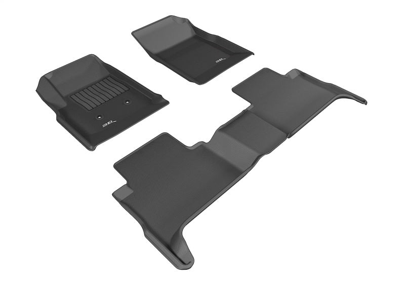 3D MAXpider 2015-2020 GMC Canyon Crew Cab Kagu 1st & 2nd Row Floormats - Black