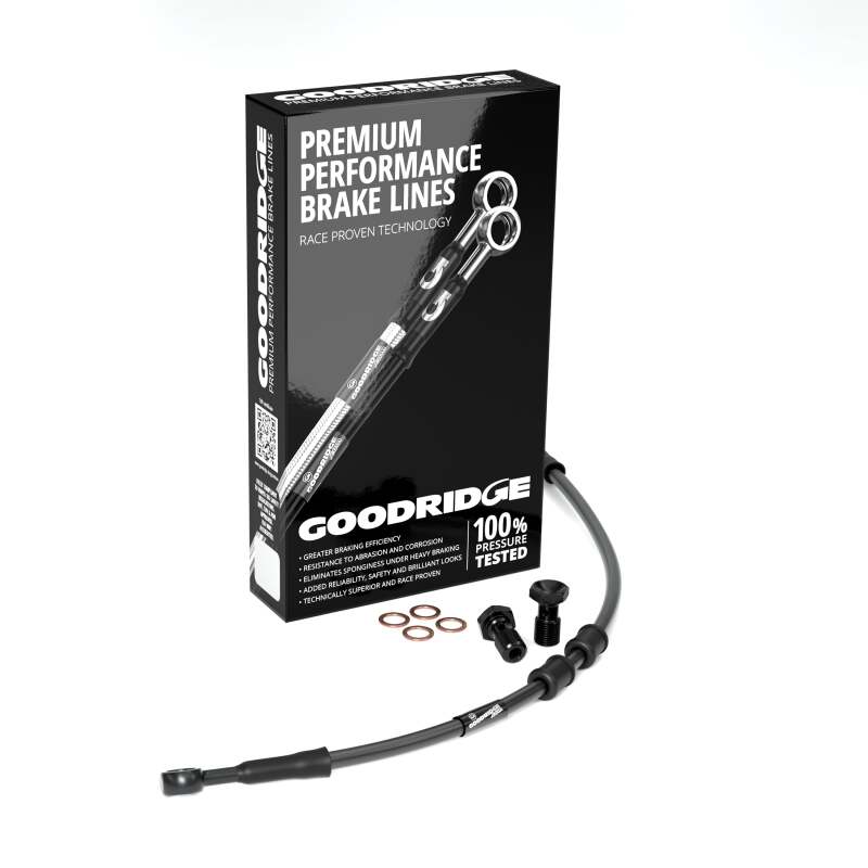 Goodridge 06-07 HD FXD35 +4in Front Brake Line Kit - Black