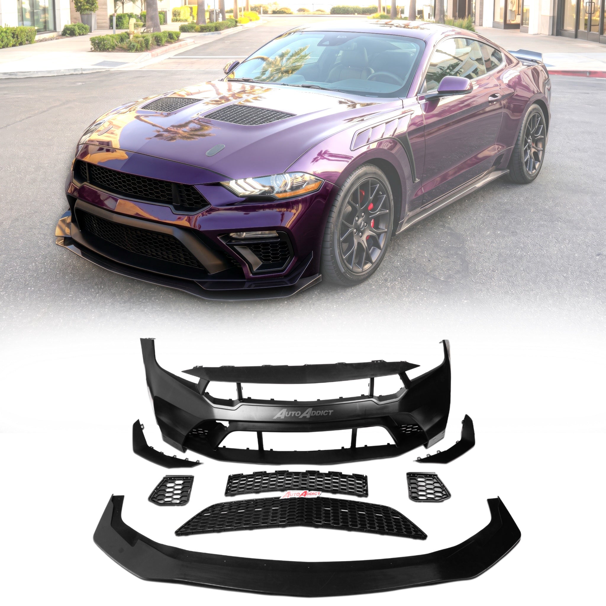 2018-2023 Mustang S550 Type-GTD Conversion Bumper Full Kit For GT/EcoBoost