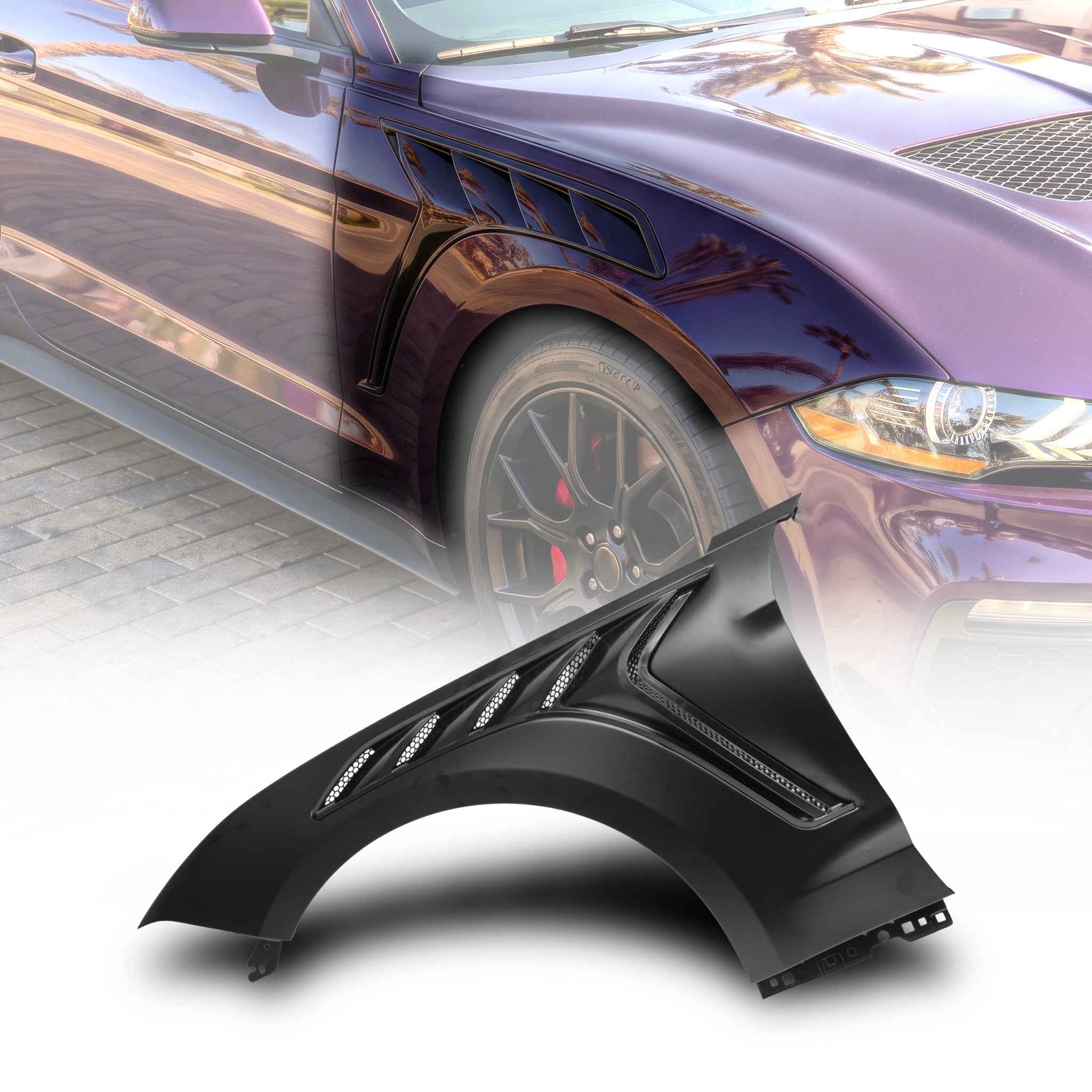 2018-2023 Mustang S550 EcoBoost/GT Type-GTD Aluminum Fenders w/ Functional Vent (Pair)