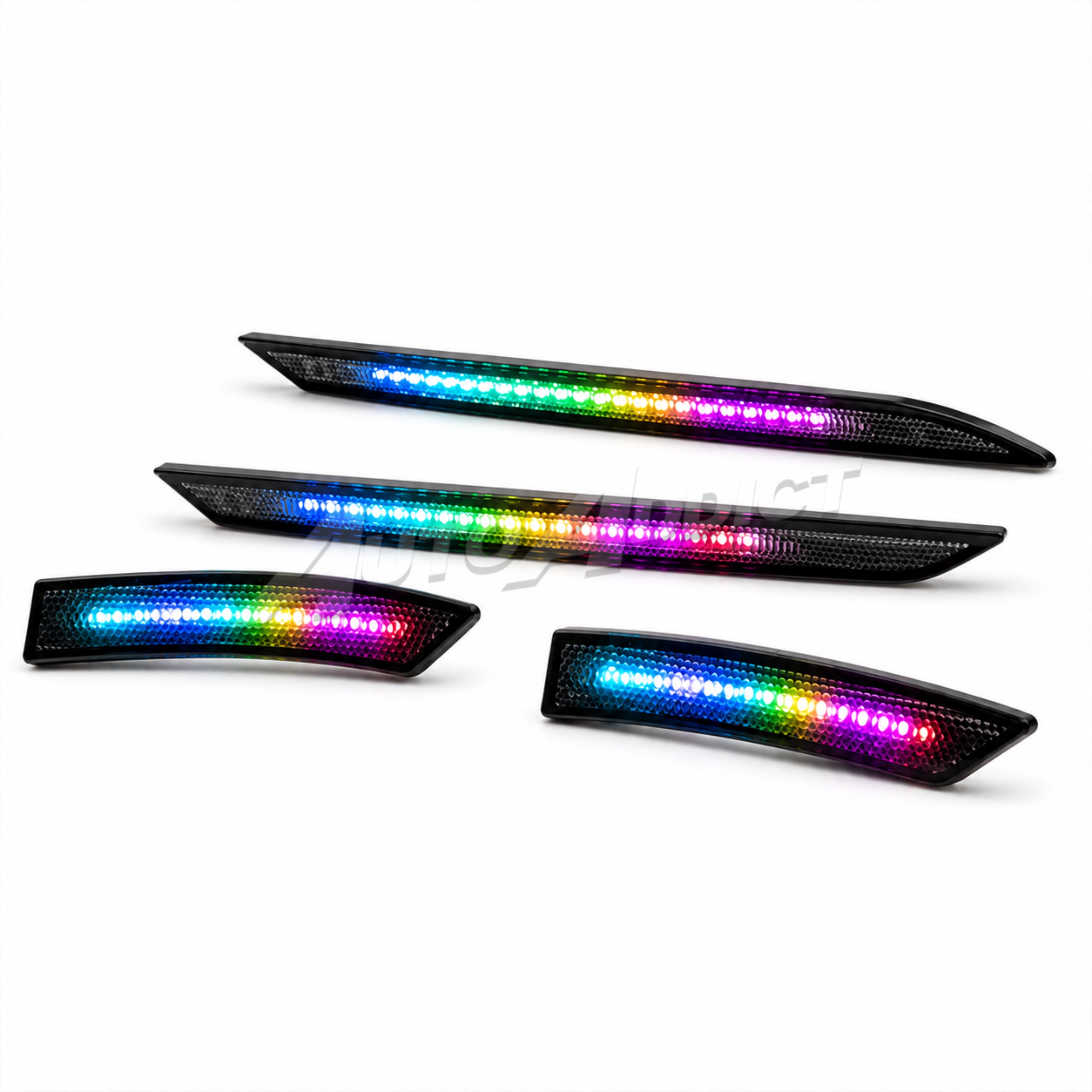 2024-2026 Mustang S650 RGB Bluetooth Dynamic Animation LED Side Markers w/ Rear Diffuser Reflector 6pc Kit