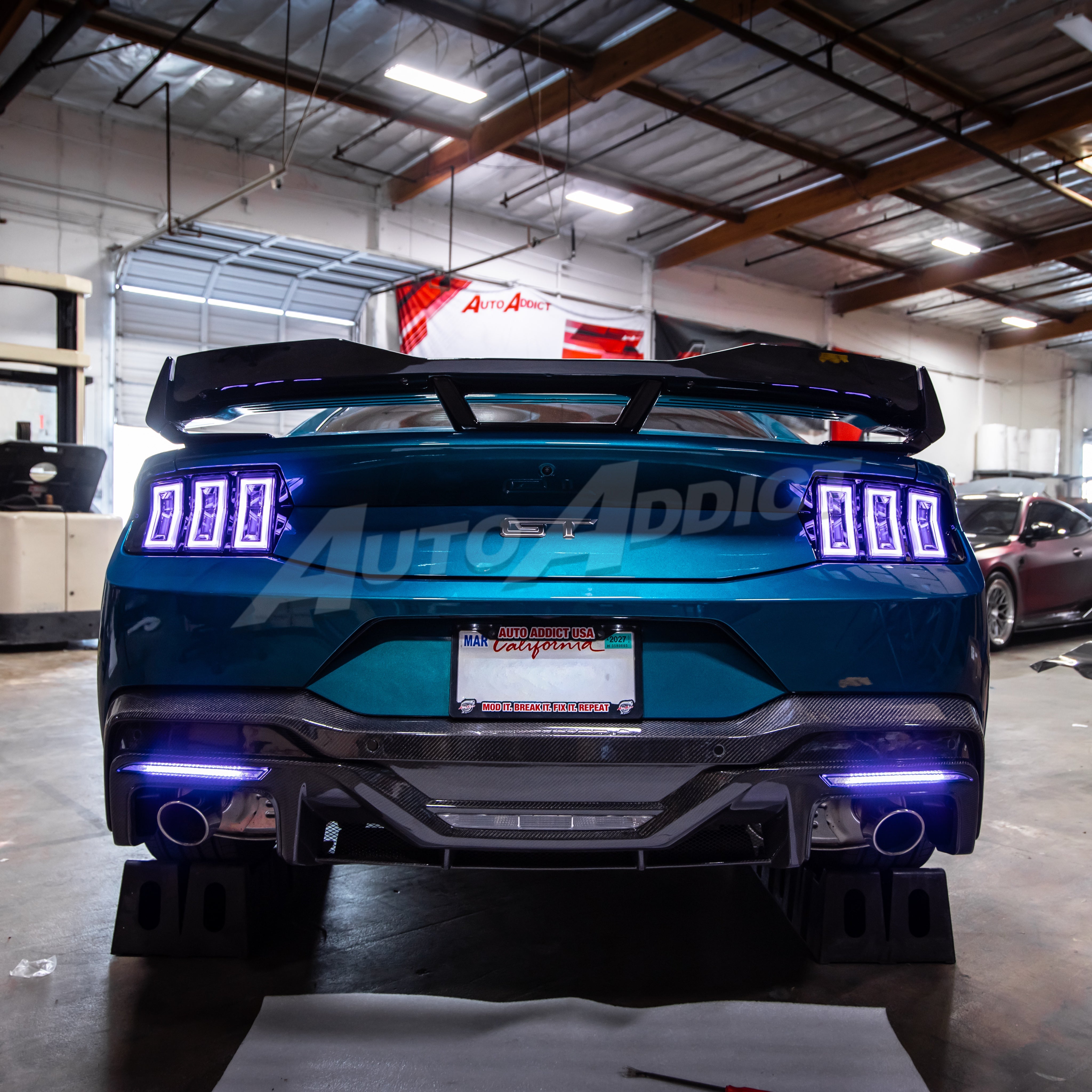 2024-2026 Mustang S650 RGB Bluetooth Dynamic Animation LED Side Markers w/ Rear Diffuser Reflector 6pc Kit