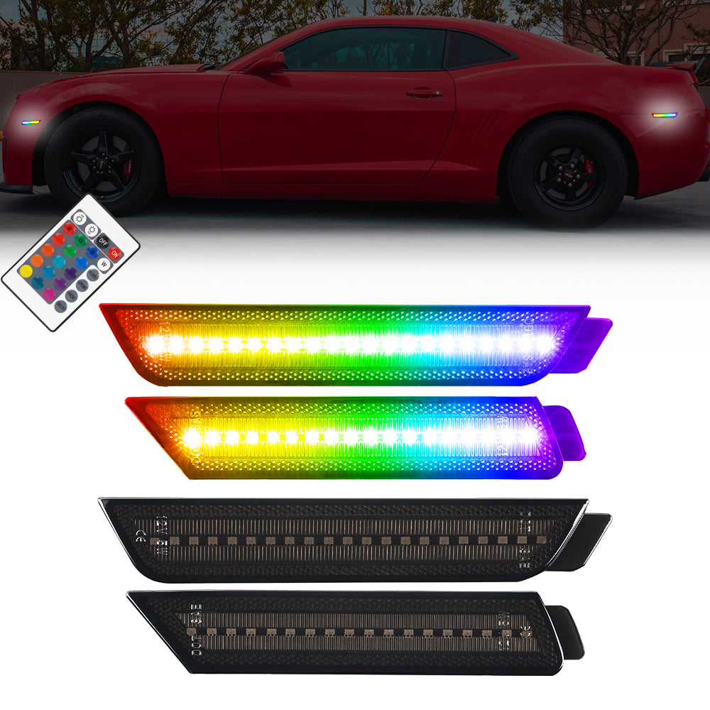 2010-2015 Chevrolet Camaro RGB Smoked LED Side Markers