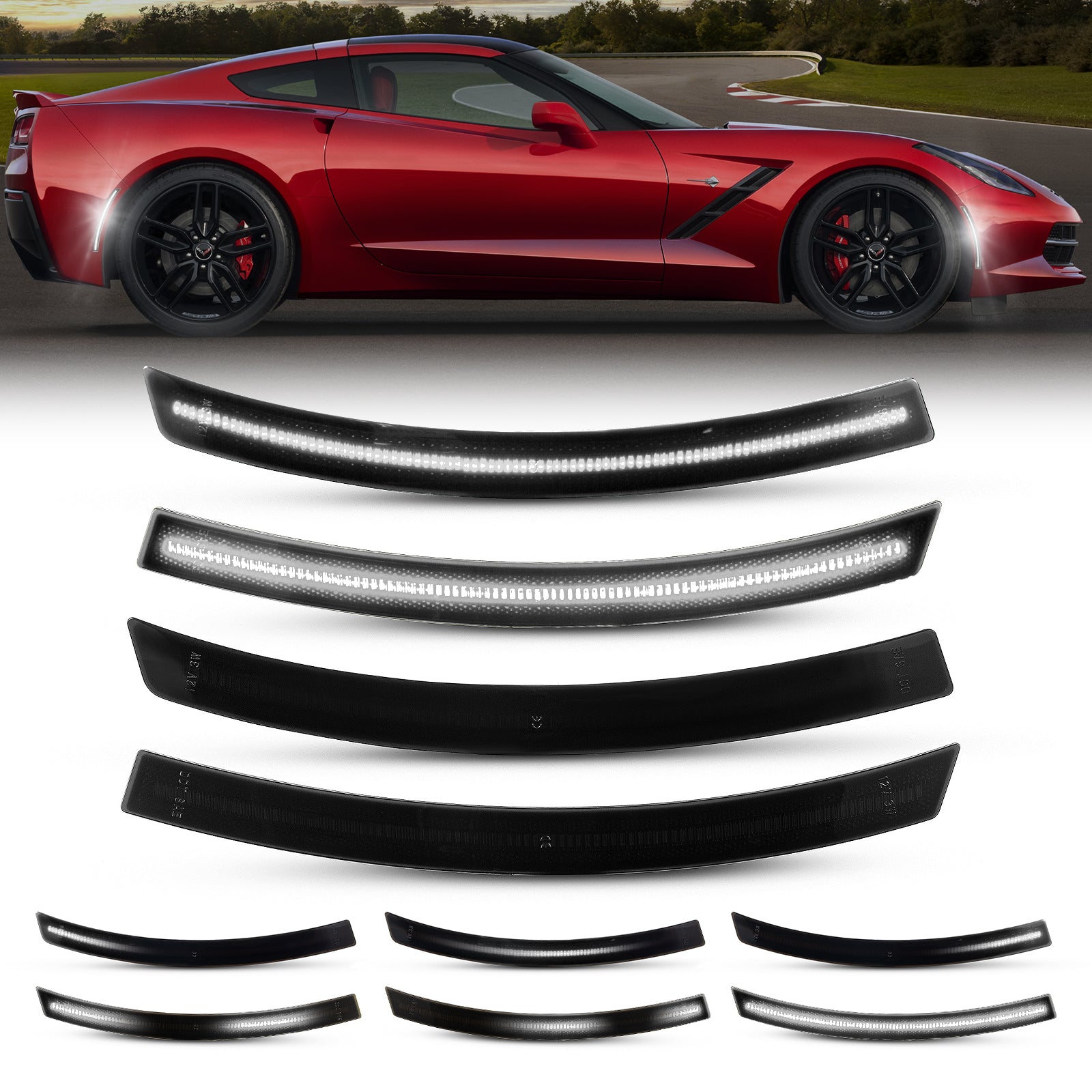 Auto Addict USA 2014-2019 Corvette C7 Smoke Lens White LED Side Markers