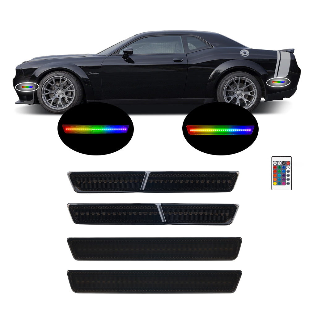 Auto Addict USA 2018-2024 Challenger Widebody RGB Smoke Lens Side Markers
