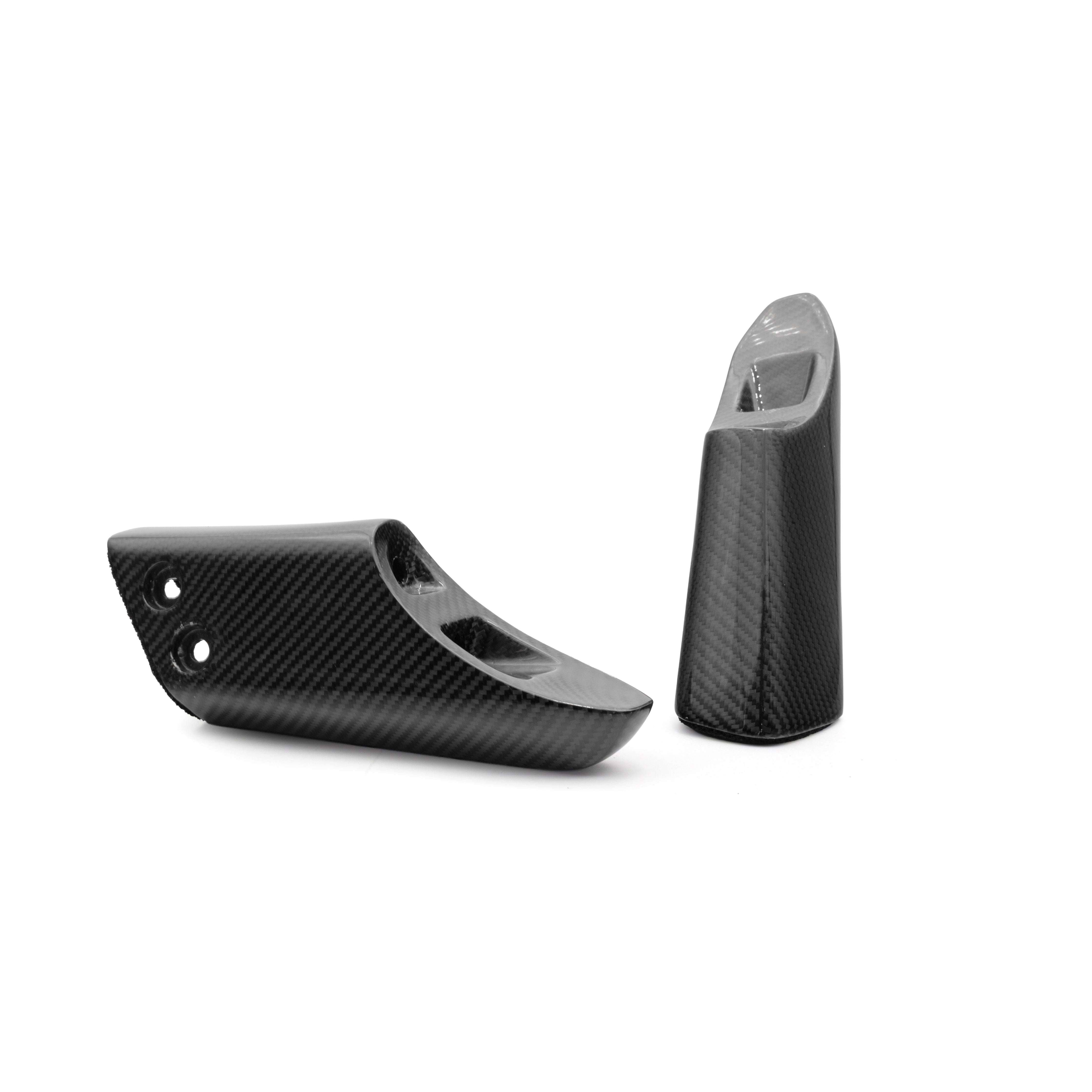 Auto Addict USA 2023 Corvette C8 Z06 Z07 gloss carbon fiber wing riser pair installed