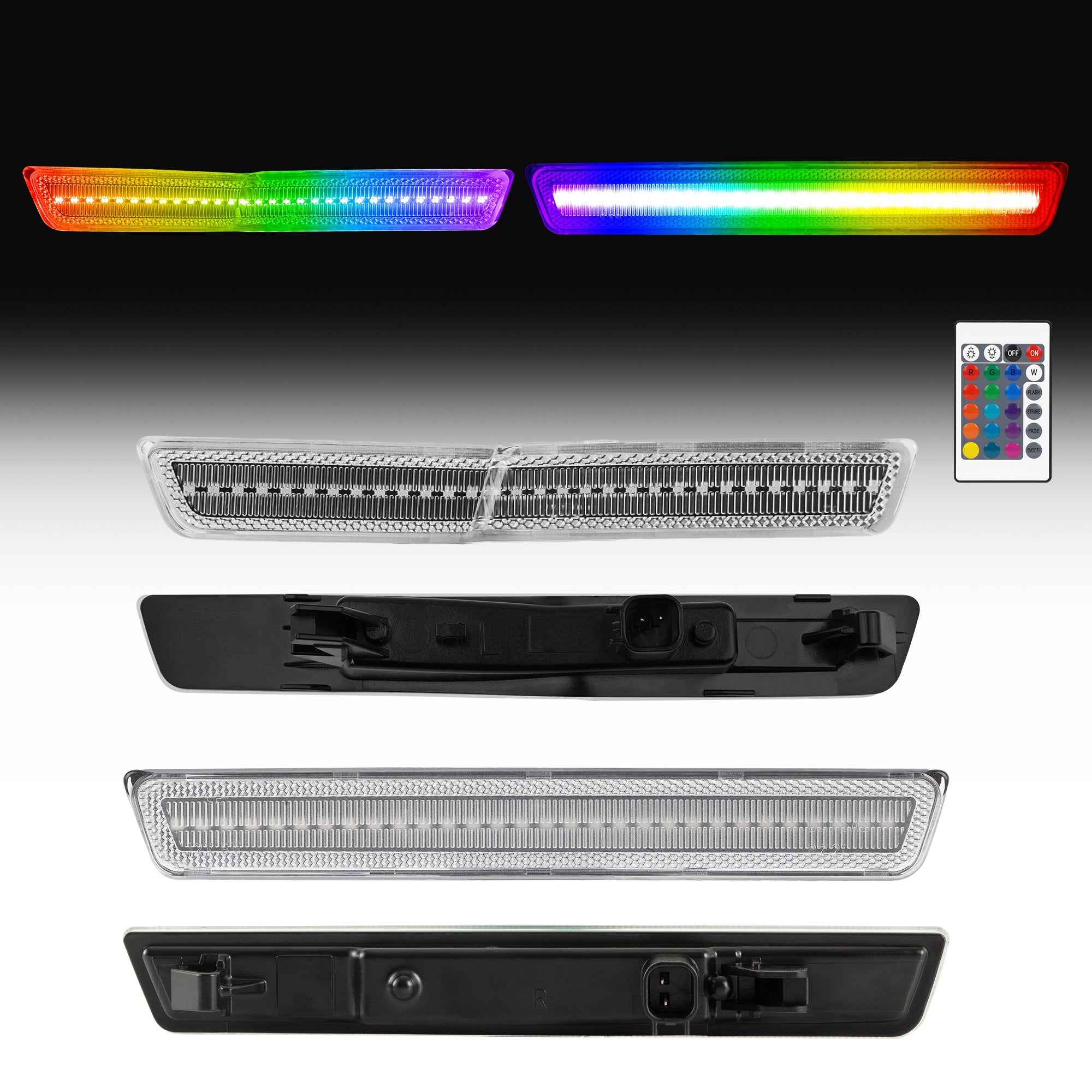 Auto Addict USA Clear Lens RGB Side Markers Challenger