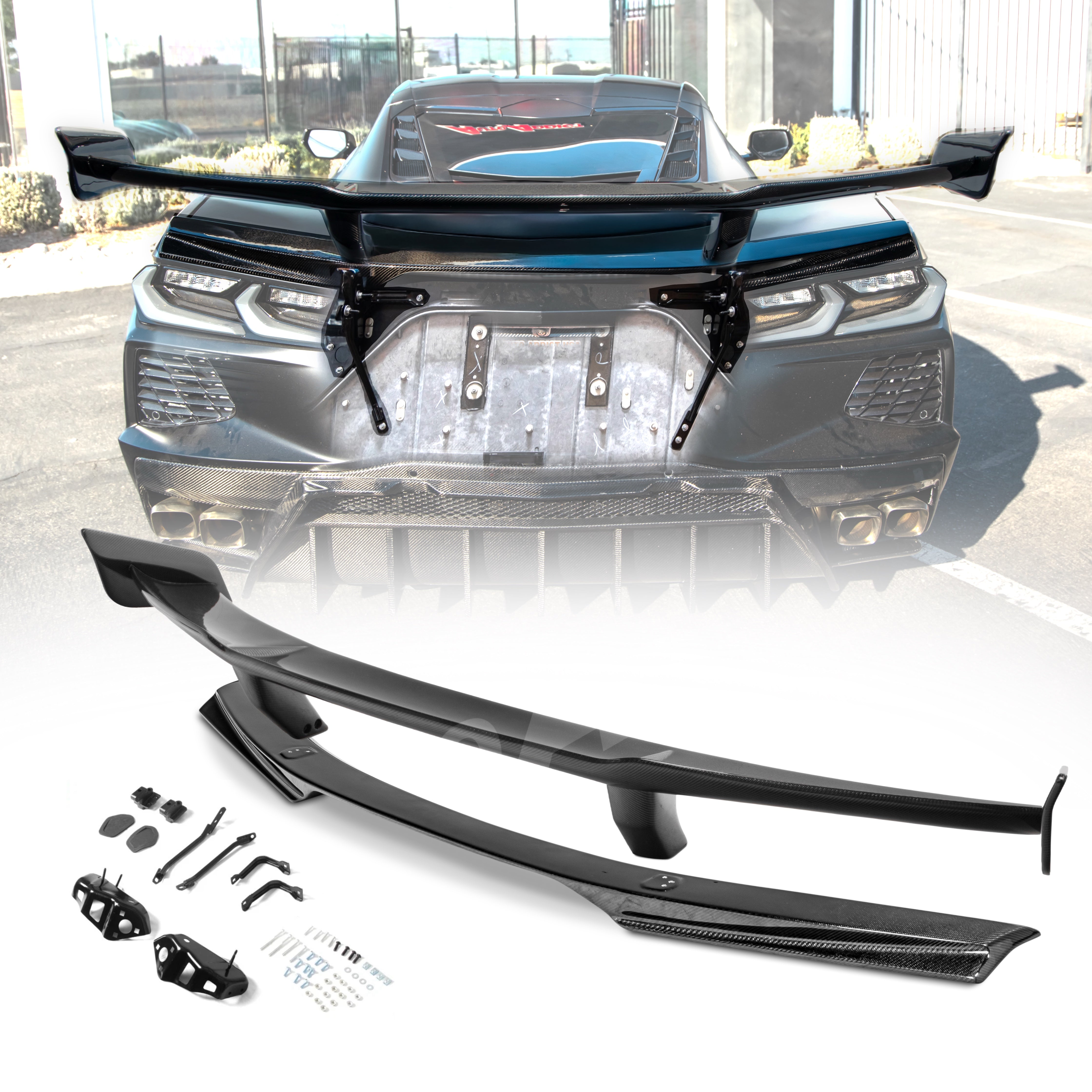 2020-2026 C8 Corvette Stingray ZR1 ZTK Rear Spoiler Gloss Carbon Fiber 1pc