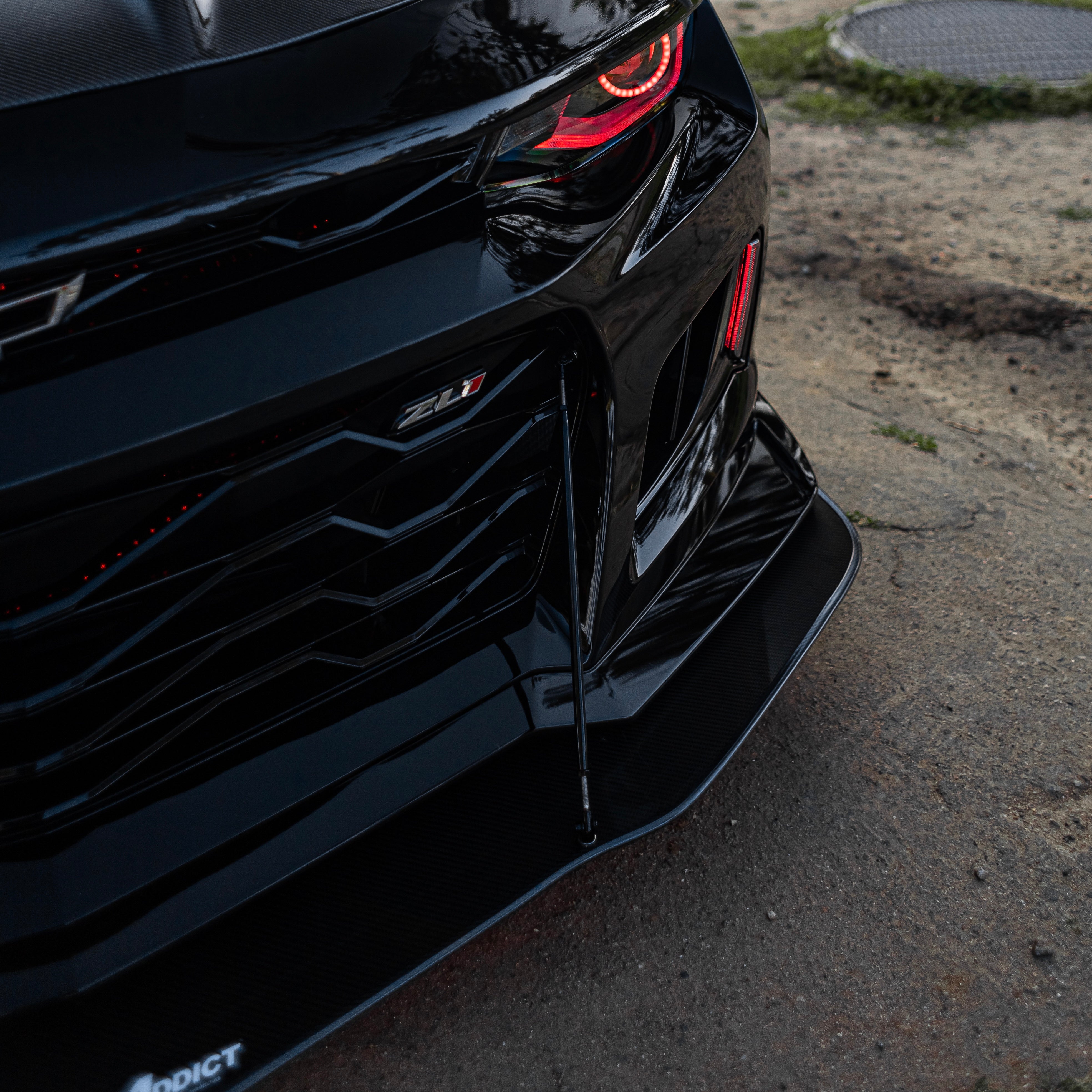 2017-2025 Chevy Camaro ZL1 Carbon Fiber Extension Splitter with Rods