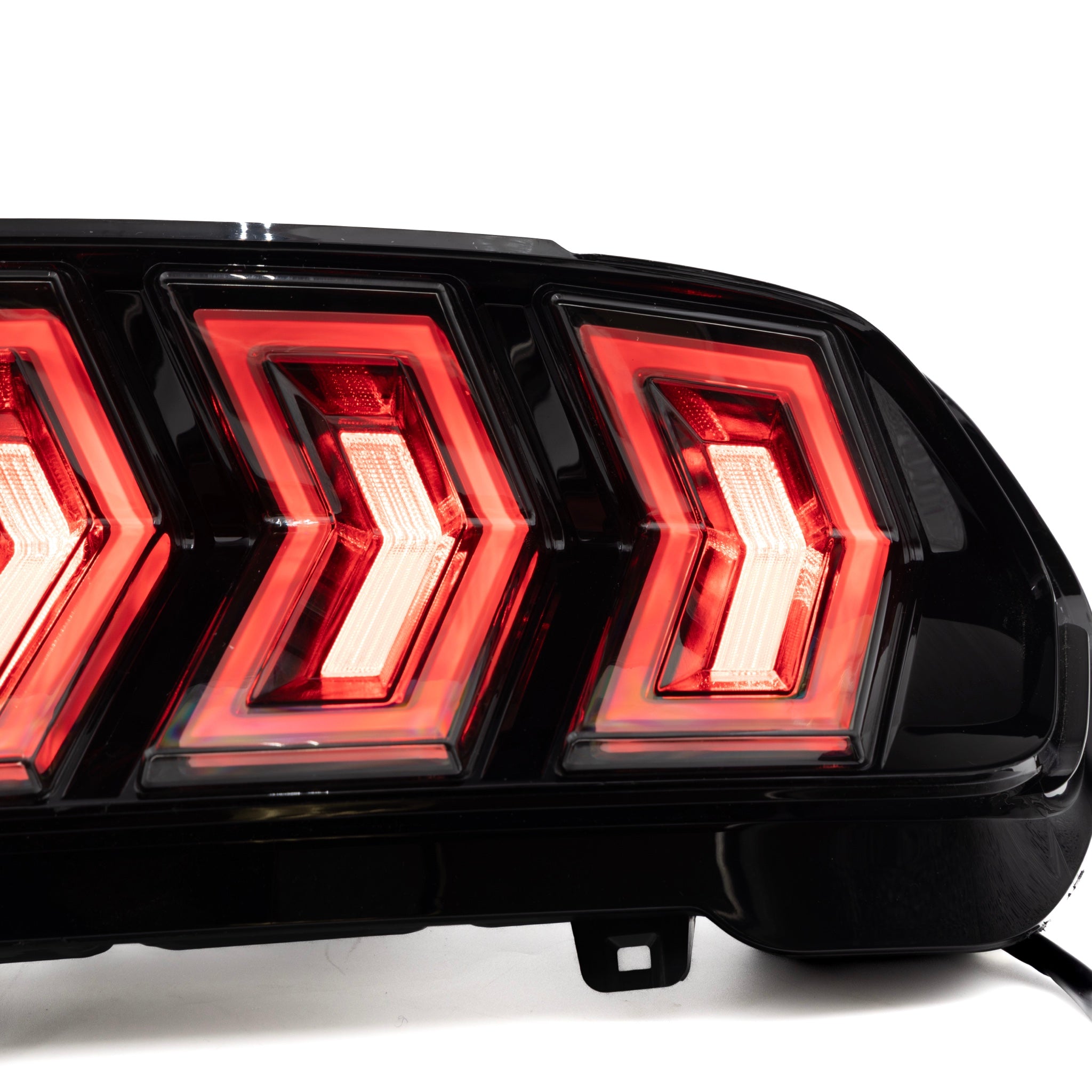 Modern LED taillight upgrade for Mustang S550 by Auto Addict USA Heritage-X™ sequential lighting system