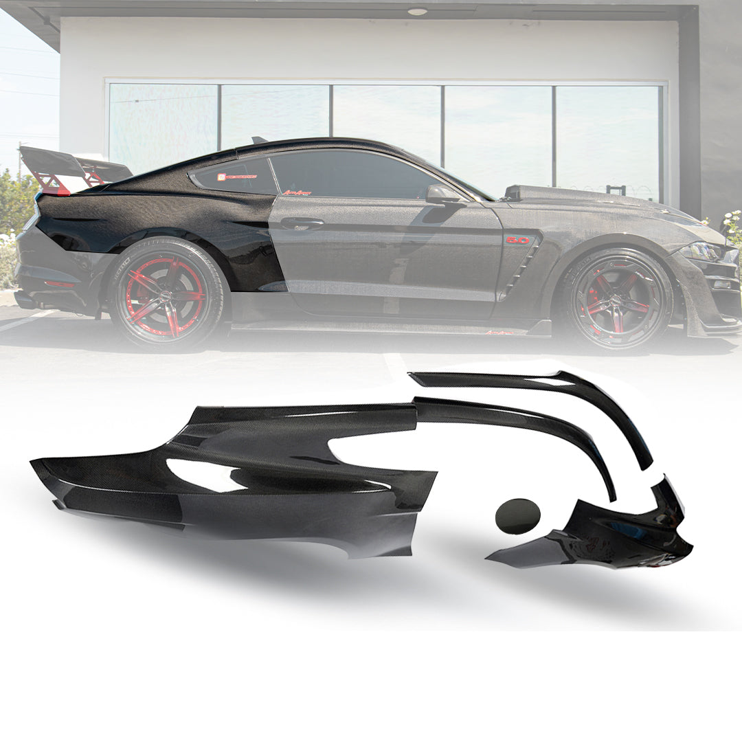 2015-2023 Mustang S550 Carbon Fiber A Pillars w/ Quarter Panel 4pc Skin Blueprint