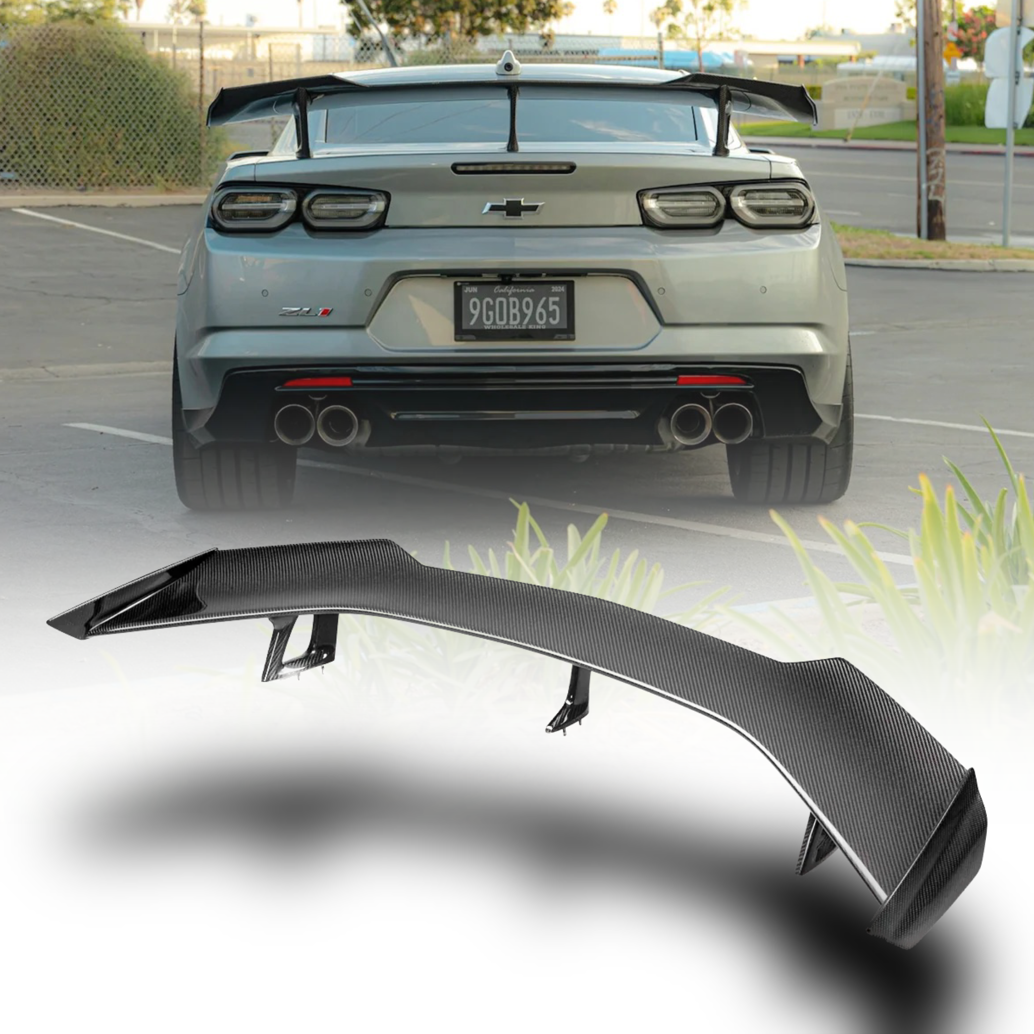 Alerón trasero de fibra de carbono de 1 pieza para Chevy Camaro ZL1 1LE 2016-2024