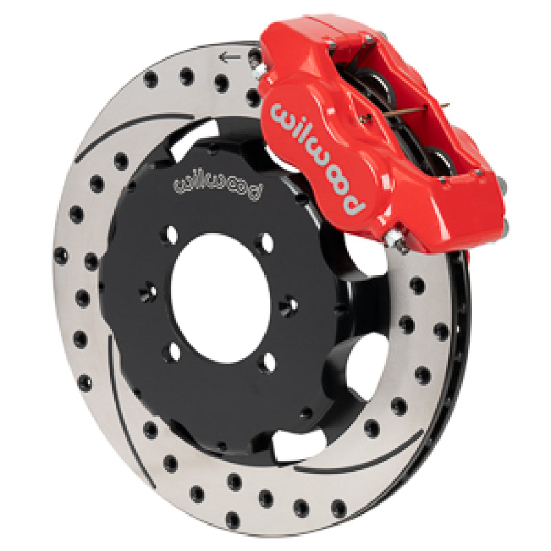 Wilwood Forged Dynalite Front Hat Kit 11.75in SRP Drilled/Slotted Rotor Red Caliper 16+ Miata