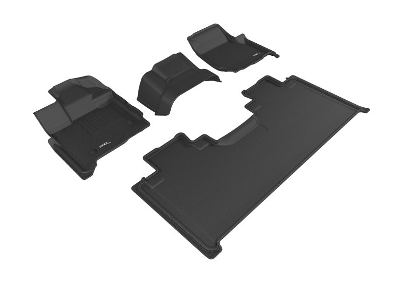 3D MAXpider 2015-2020 Ford F-150 Supercab Kagu 1st & 2nd Row Floormats - Black