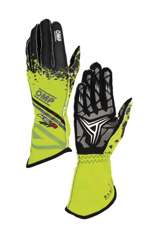 OMP KS-2 ART my2025 KART GLOVES ANTHRACITE / FLUO YELLOW SZ XXS