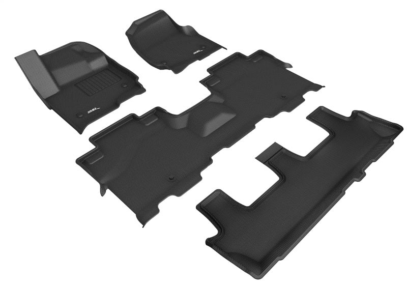 3D MAXpider 2018-2020 Lincoln Navigator Kagu 1st & 2nd & 3rd Row Floormats - Black