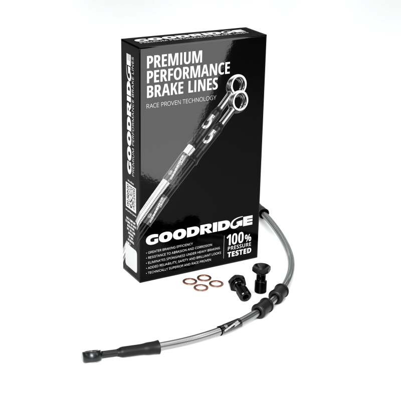 Goodridge 88-03 HD XL883H Hugger -4in Front Brake Line Kit - Clear