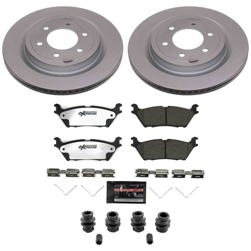 Power Stop 21-26 Ford F-150 Rear Z36 Coated Truck & Tow Brake Kit