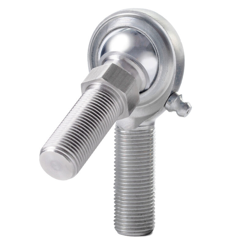 QA1 C Series 2-Pc Rod End - Male/Left Hand - .375in Bore x 1/2-20 w/Stud & Zerk - Carbon Steel