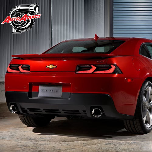 2014-2015 CHEVY CAMARO VELOX LED TAILLIGHTS GLOSS BLACK/RED LENS