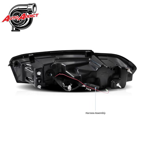 2019-2025 CHEVY CAMARO VELOX LED TAILLIGHTS GLOSS BLACK/RED LENS