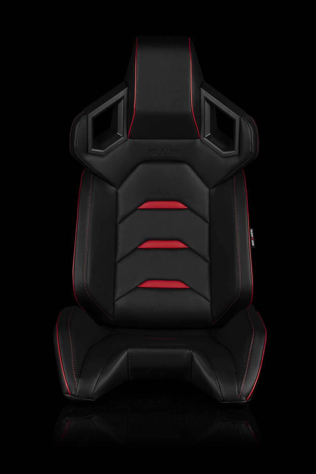 ASIENTOS DE CARRERAS UNIVERSALES BRAUM SERIE ALPHA-X (NEGRO Y ROJO) – PAR