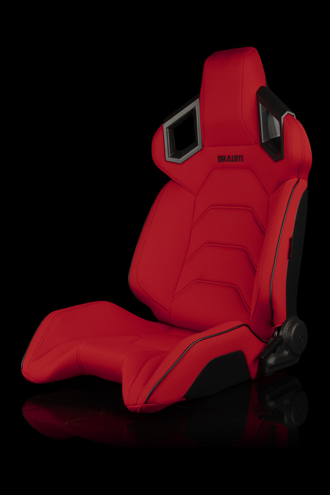 ASIENTOS DE CARRERAS UNIVERSALES BRAUM SERIE ALPHA-X (TELA ROJA) – PAR