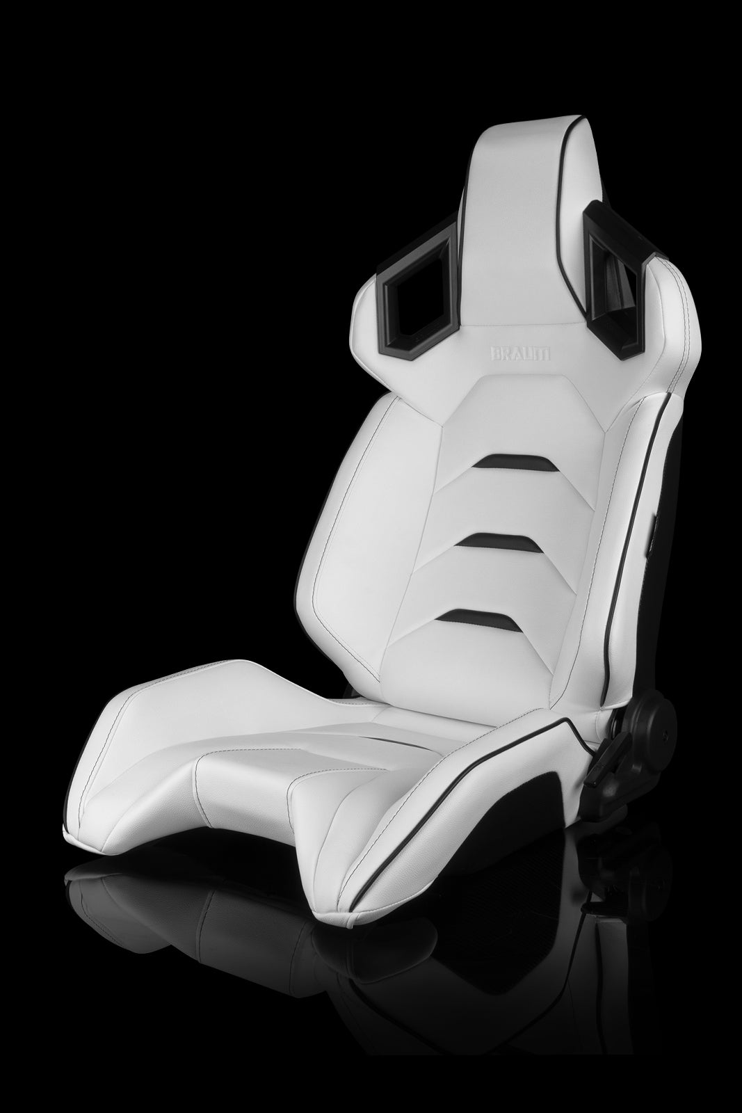 ASIENTOS DE CARRERAS UNIVERSALES BRAUM SERIE ALPHA-X (BLANCO Y NEGRO) – PAR