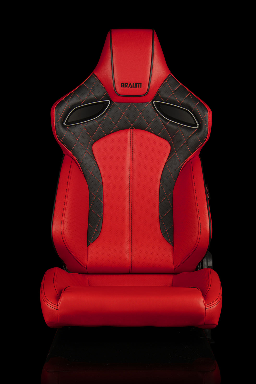 Universal BRAUM ORUE SERIES RACING SEATS (DIAMOND ED. | RED LEATHERETTE) – PAIR