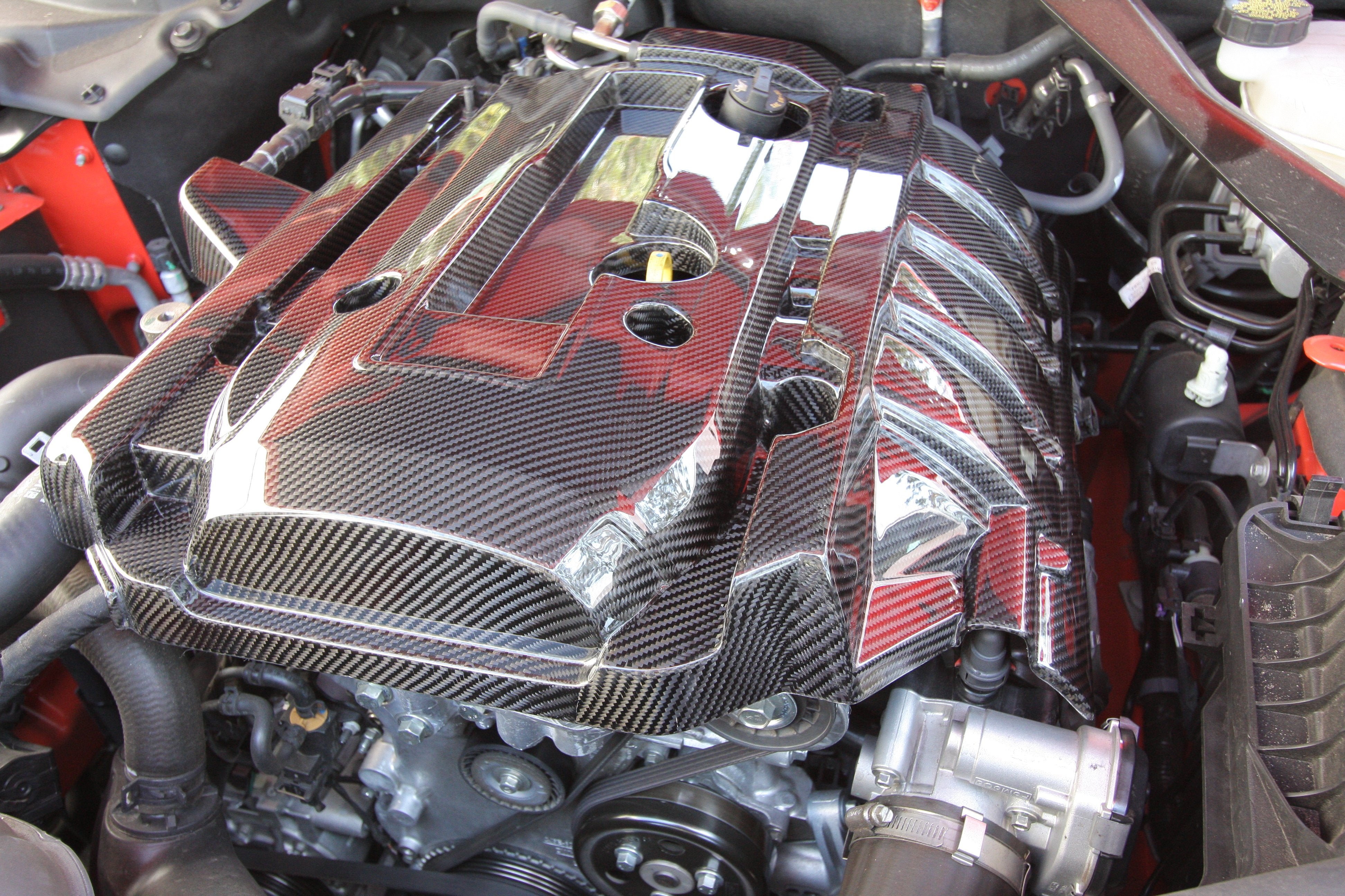 CUBIERTA DE MOTOR DE FIBRA DE CARBONO ECOBOOST FORD MUSTANG 2015-2020