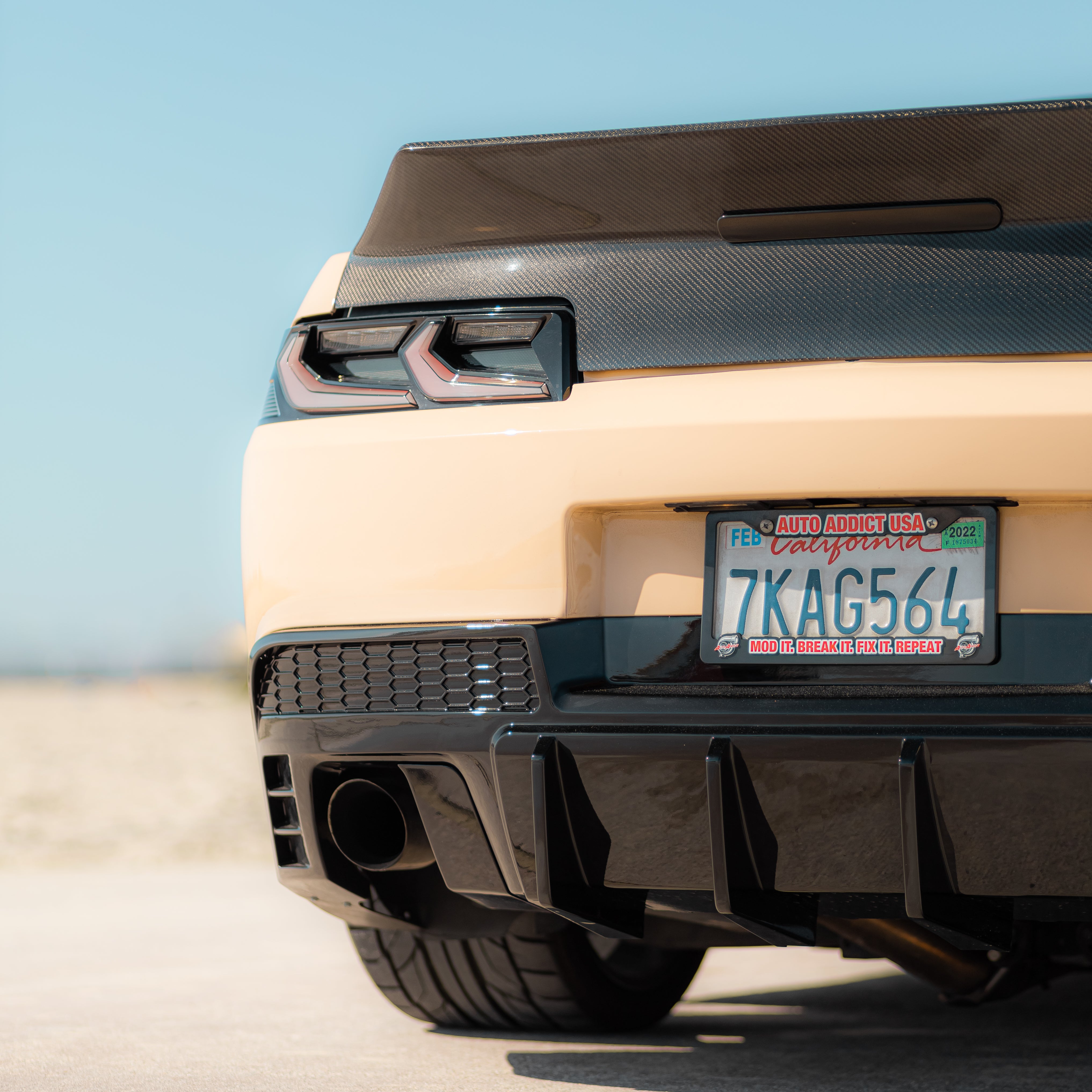 Difusor trasero con punta cuádruple o simple de aletas de tiburón estilo Evo para Chevy Camaro 2014-2015