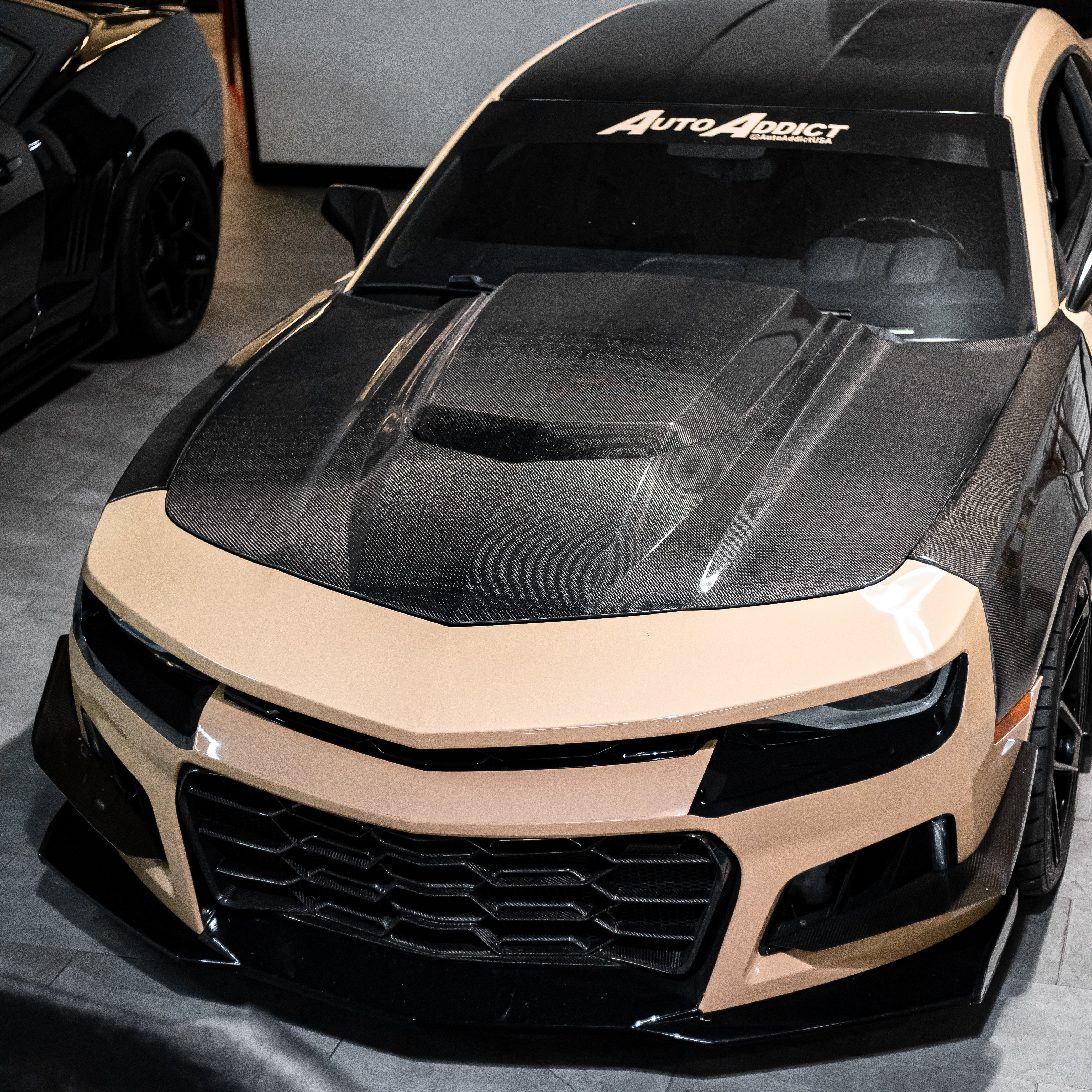 Capó de doble cara de fibra de carbono tipo ZR para Chevy Camaro 2010-2015