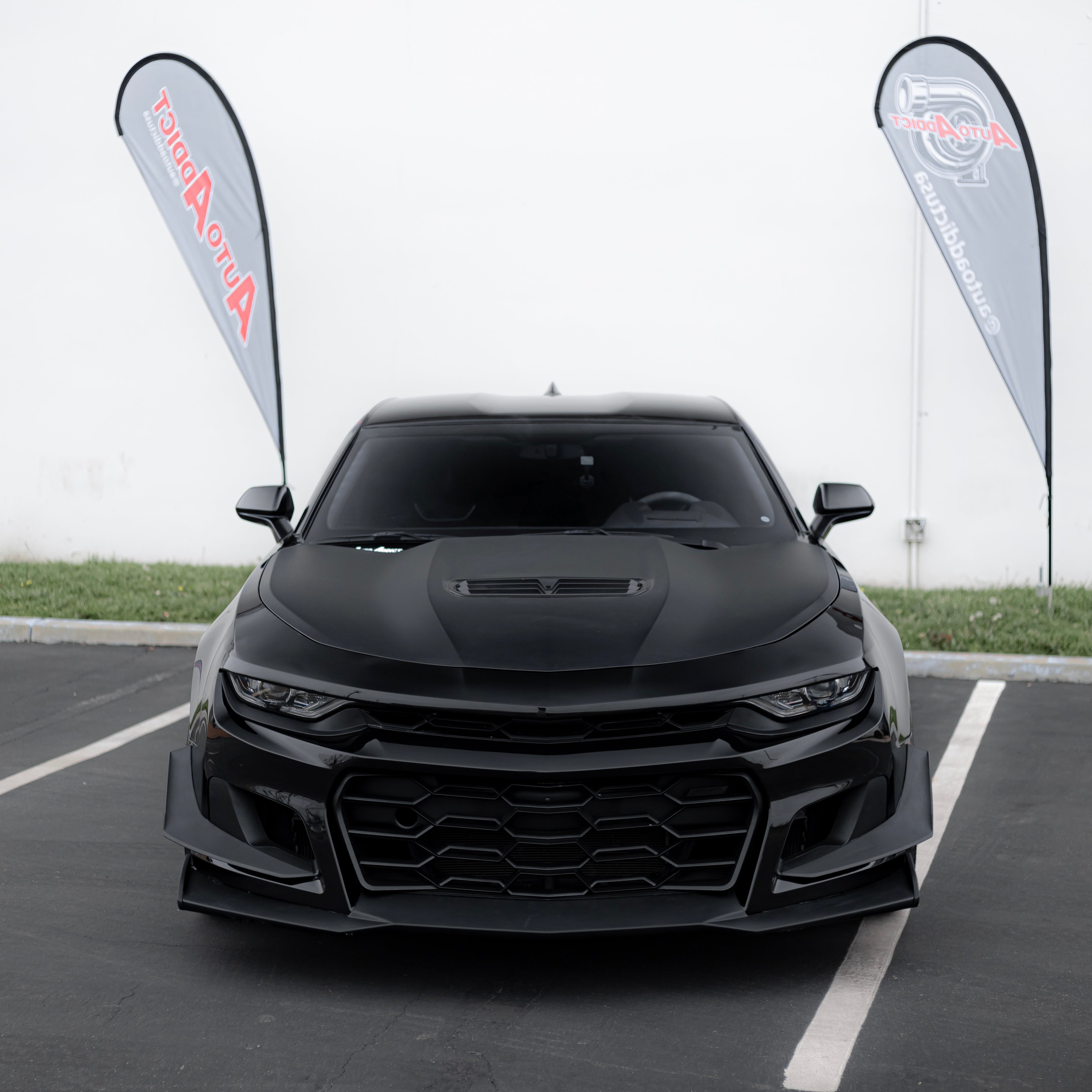 2019-2025 Chevy Camaro ZL1 1LE Track Package Front Bumper Conversion 13pcs Full Kit Flat BLK for RS Headlights