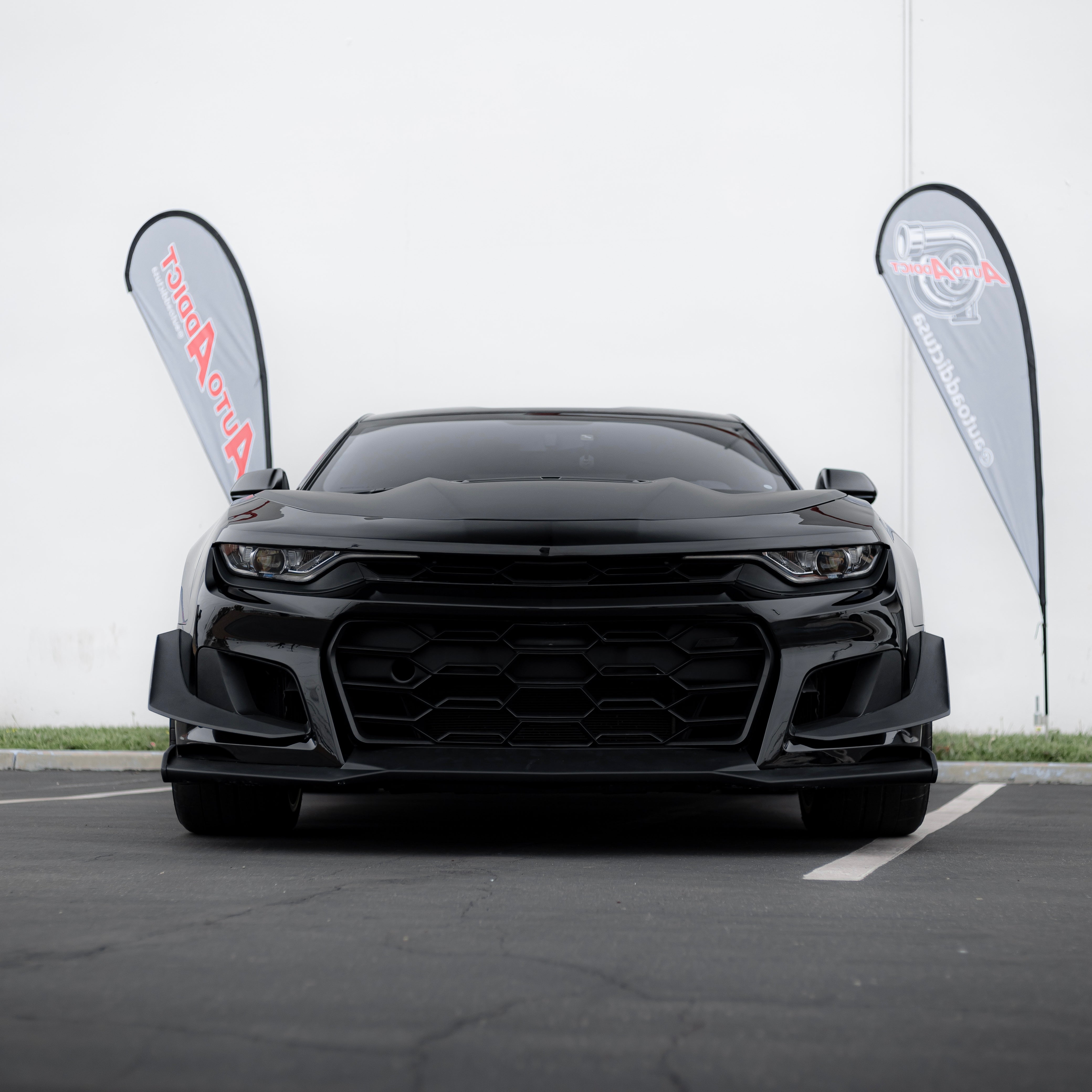 2019-2025 Chevy Camaro ZL1 1LE Track Package Front Bumper Conversion 13pcs Flat BLK w/RS Headlights