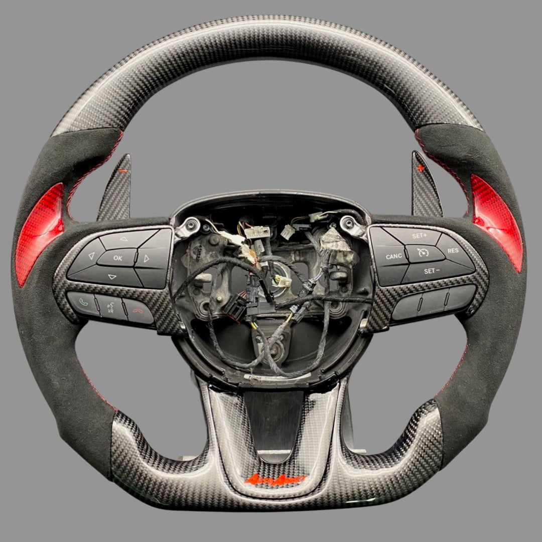 Volante de fibra de carbono personalizado para Dodge Charger 2015-2024