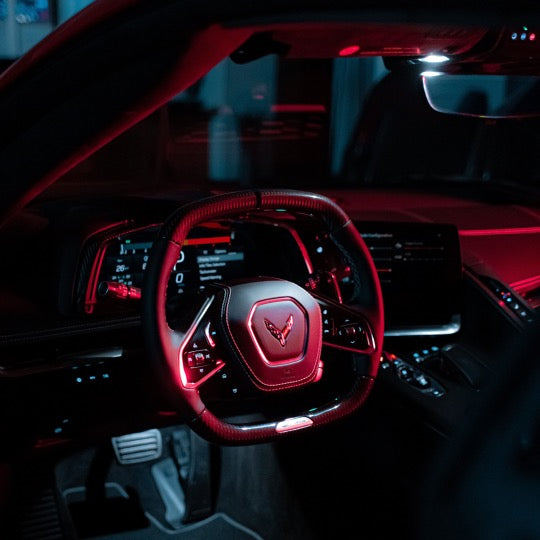 Volante de fibra de carbono personalizado para Chevy Corvette C8 2020-2024