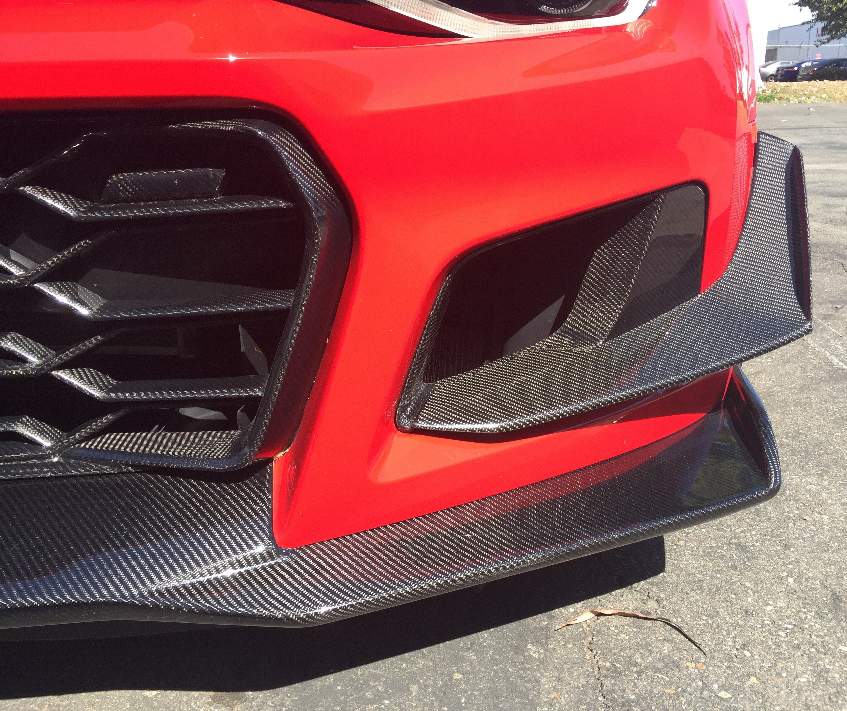 2017-2023 CAMARO ZL1 1LE CARBON FIBER FRONT BUMPER AIR DUCT BEZELS (PAIR)