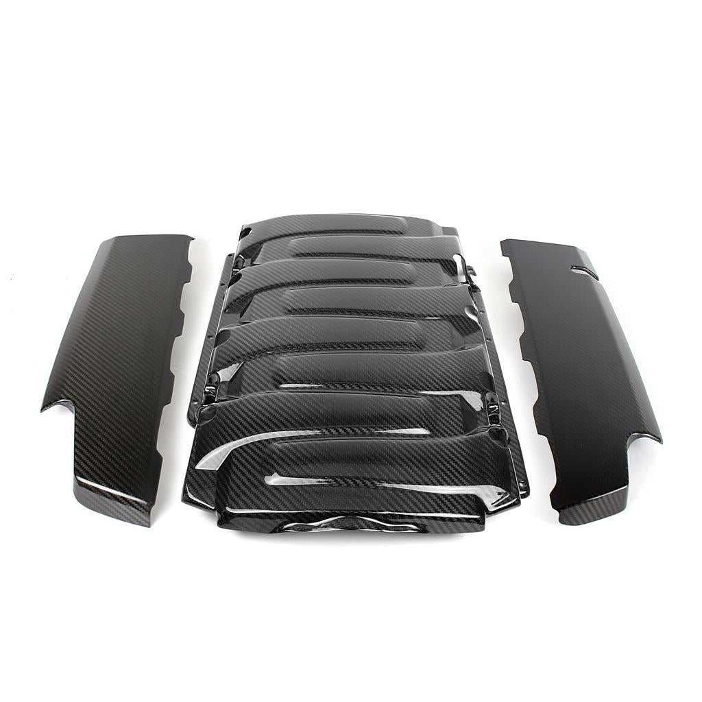 Juego de cubiertas de motor SS LT1 de fibra de carbono brillante para Chevy Camaro 2016-2024