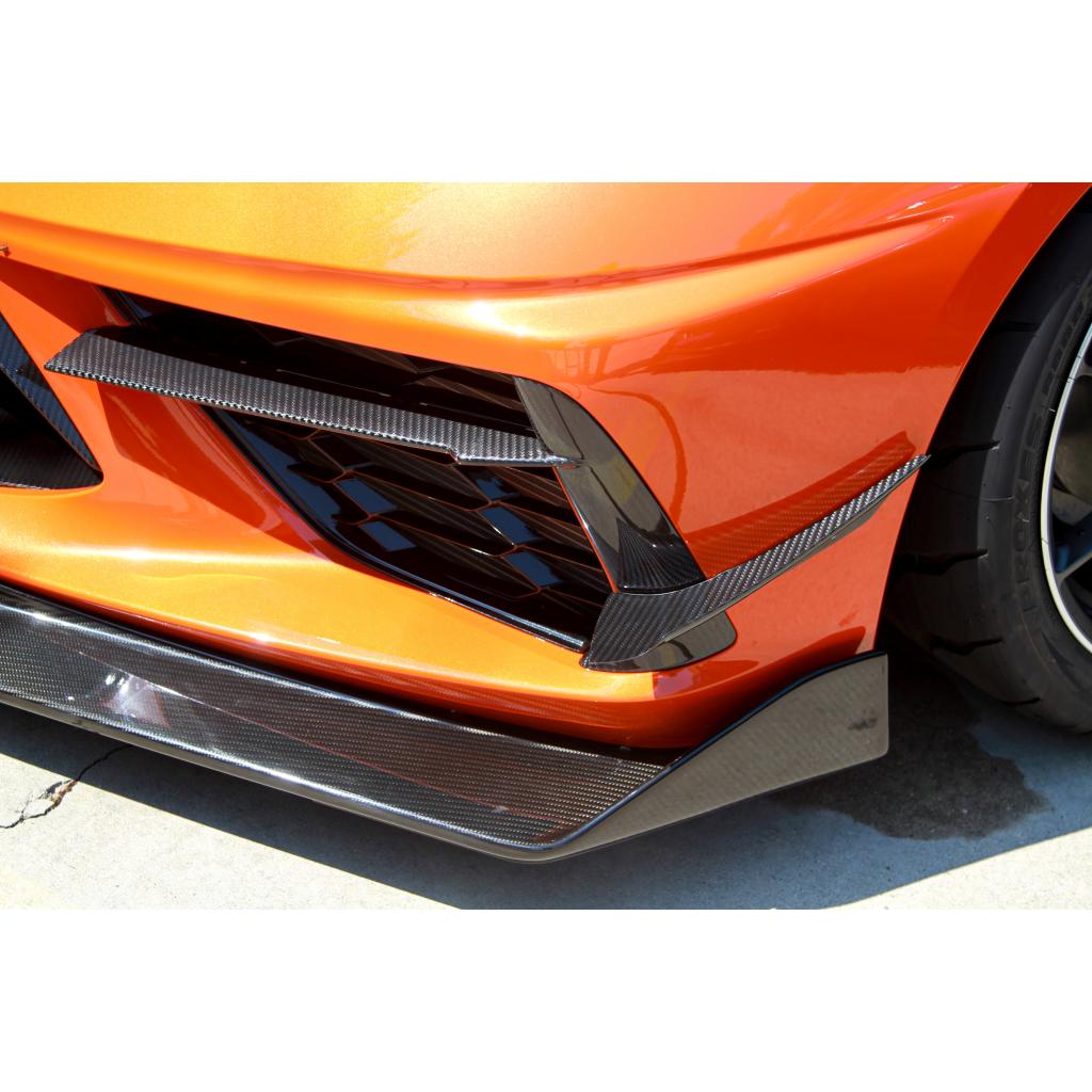 2020-2024 Chevrolet Corvette C8 Carbon Fiber Front Bumper Canards